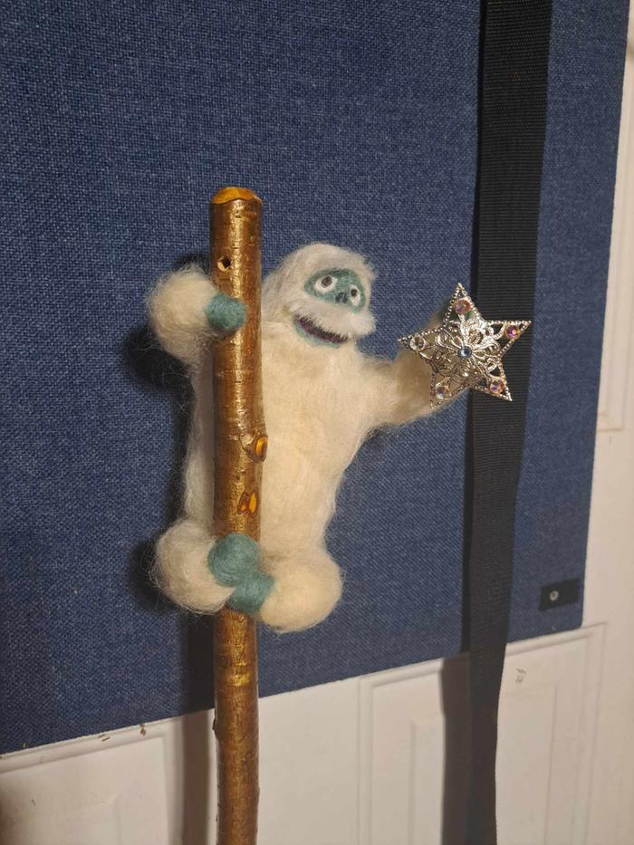 needle felted abominable snowman Christmas tree topper