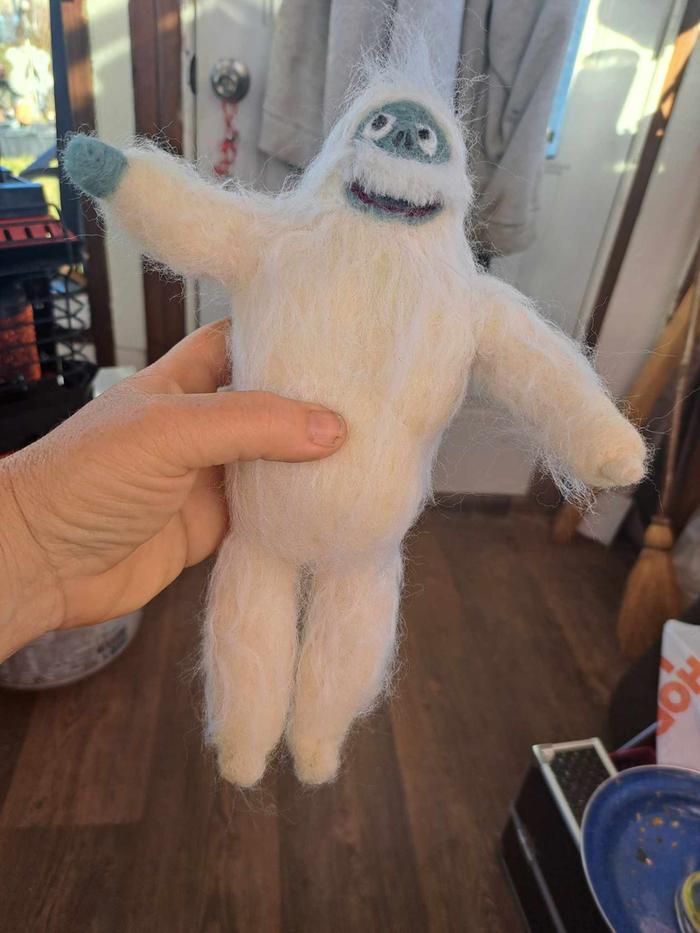 needle felted abominable snowman