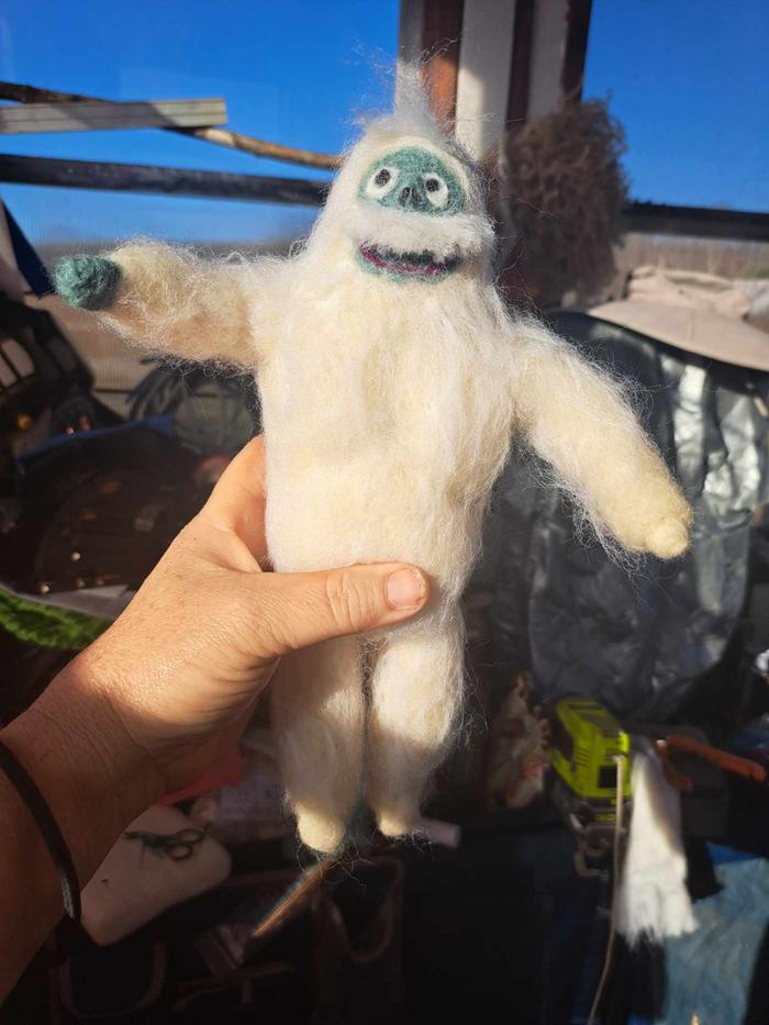 needle felted abominable snowman