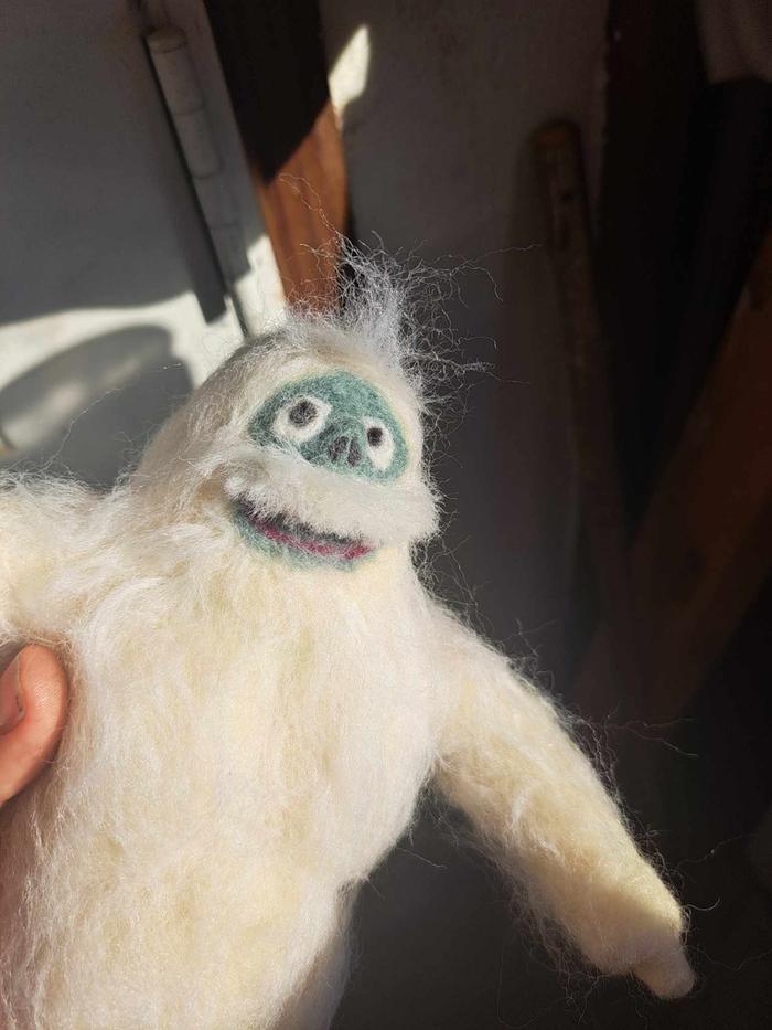 needle felted abominable snowman