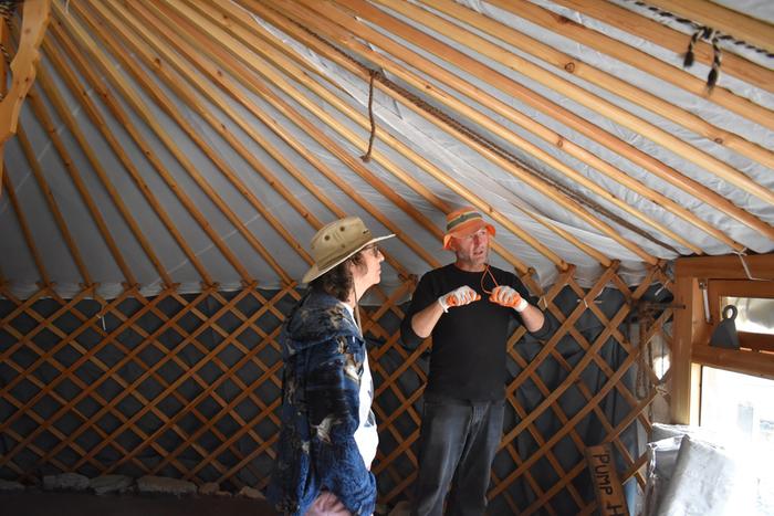 High Commander Stephen showing us the yurt