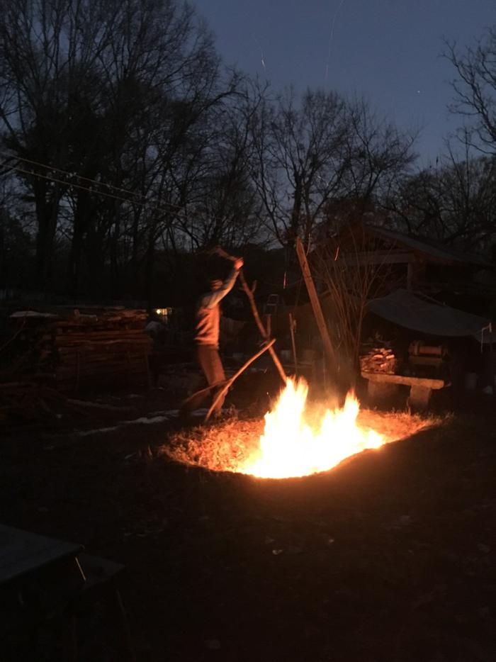 early stage of the fire just getting through the brushy stuff