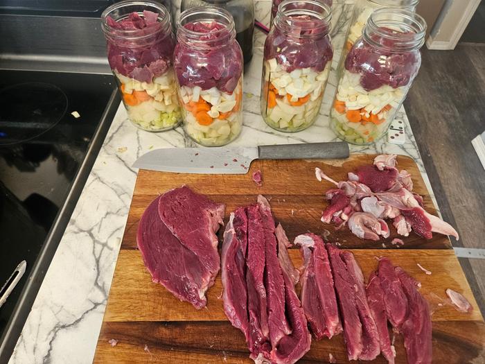 prepping the stew. All the ingredients except black pepper and celery were very local