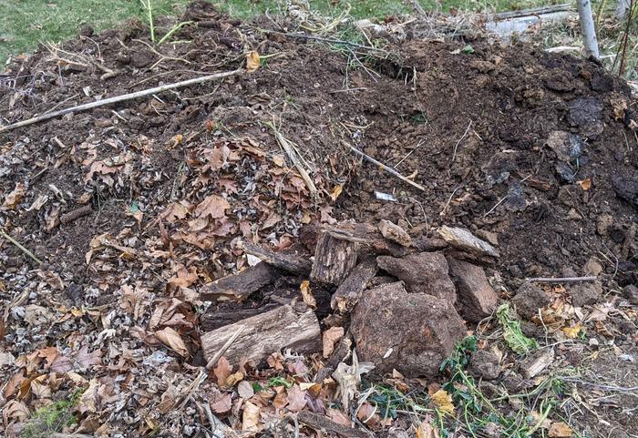 trench of organic matter to improve clay soil