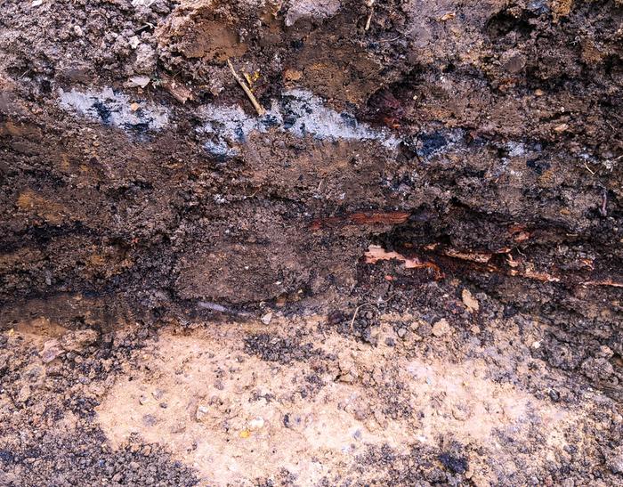 soil layers in a trench