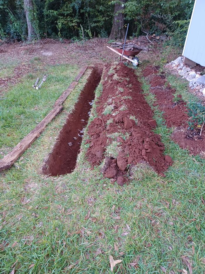 18x18 Inch x 16 ft trench in hard clay