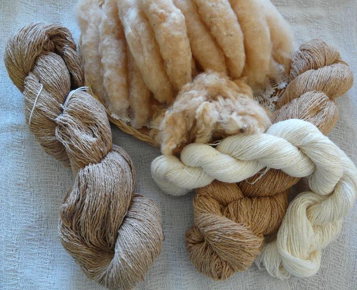 bottom left, large skein of h/s flax