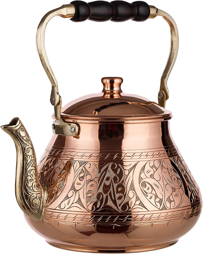 Solid copper tea kettle