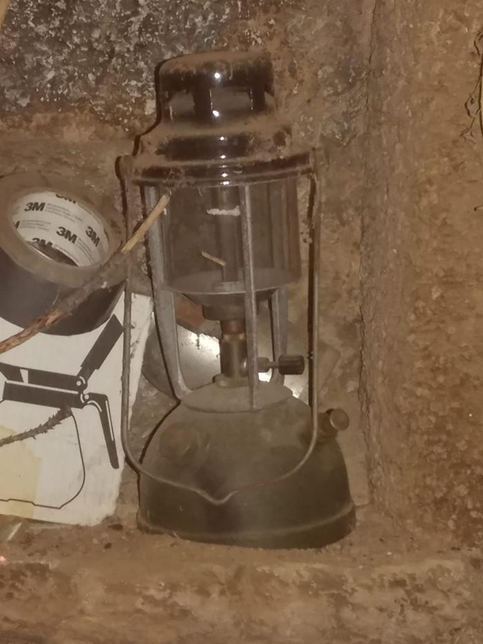 Old bialaddin lamp in a shed