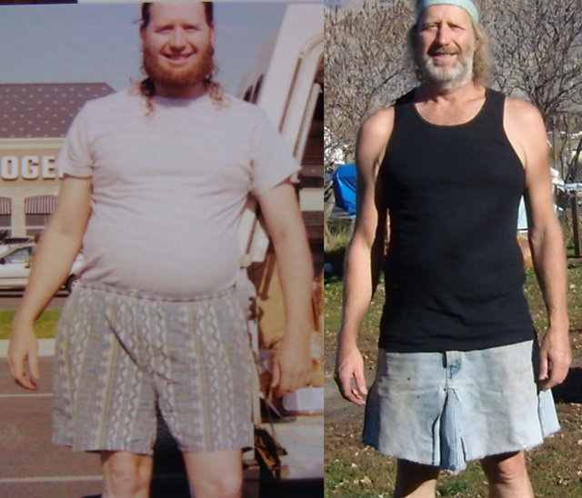 Photo comparing before/after I switched to low carbohydrates, and skipping breakfast.