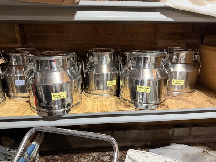 sealed stainless cans of corn