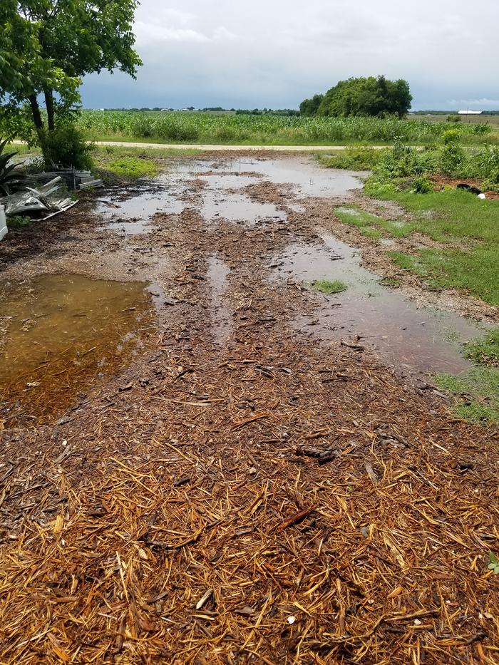 Driveway under water ... still drivable and no mud