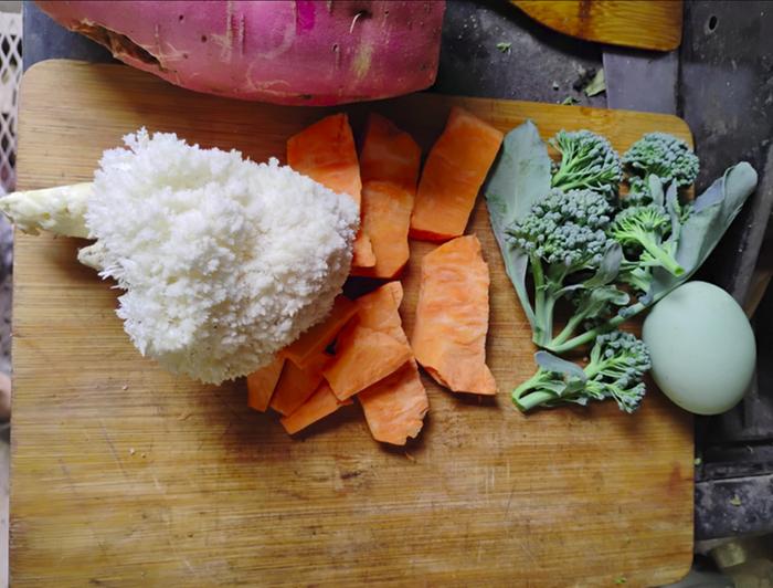 from the Jarrell Food Forest ...duck egg from a friend