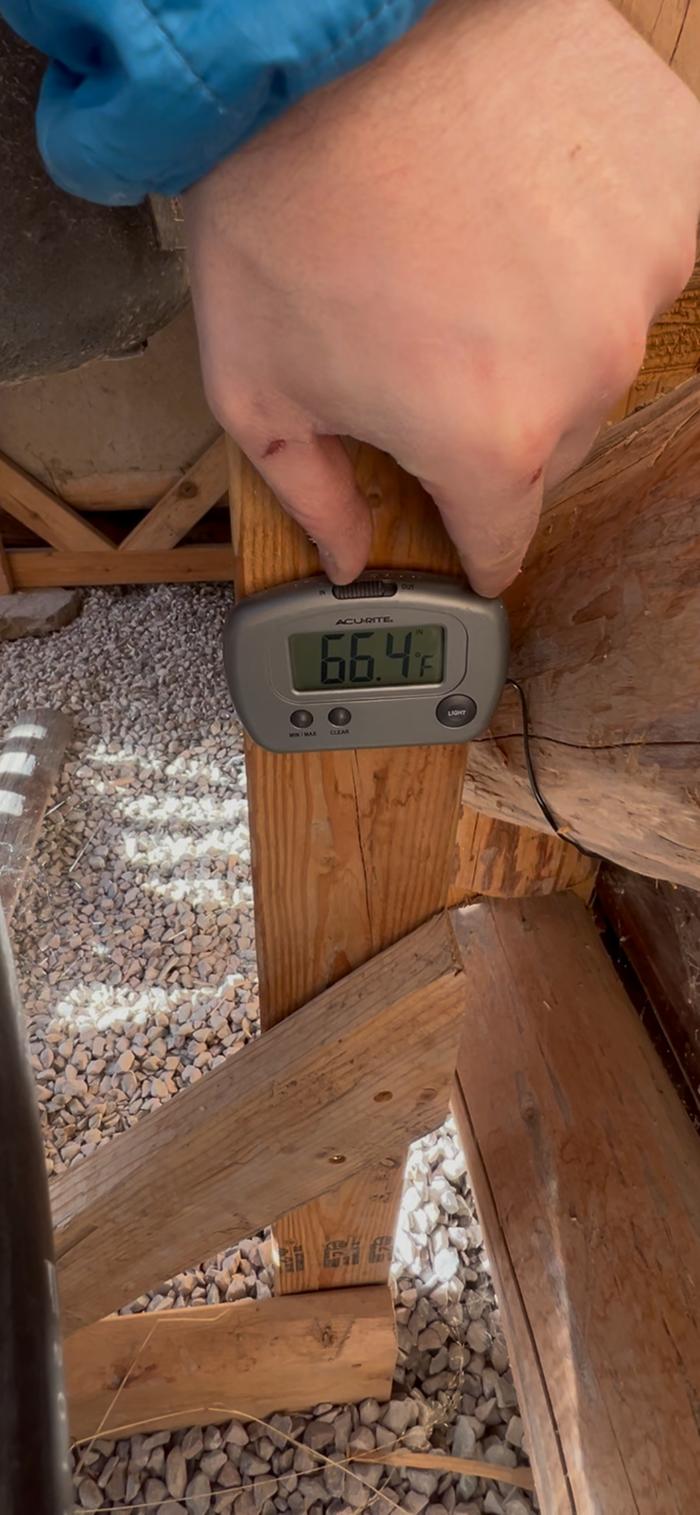 Temp in the greenhouse when I was there 