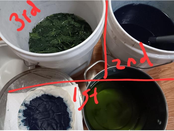 1st one done. 2nd one being oxidized, 3rd soaking going on