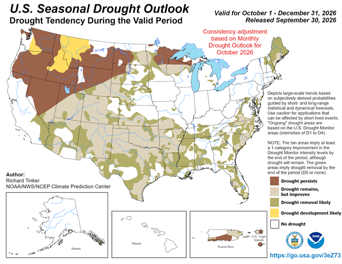 national USA drought map