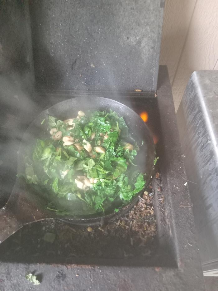 Add fresh chopped greens