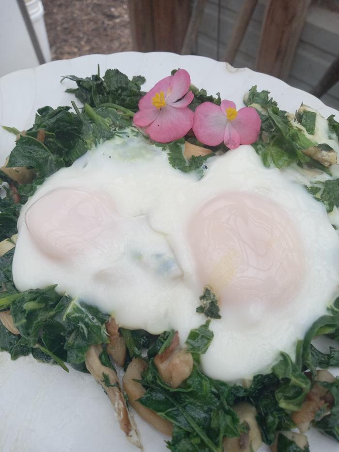 Check frequently and garnish with edible flowers when done