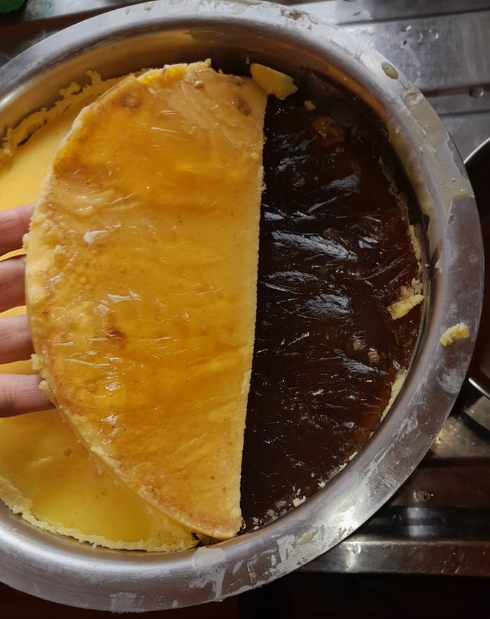 Yak fat on bone broth after chilling