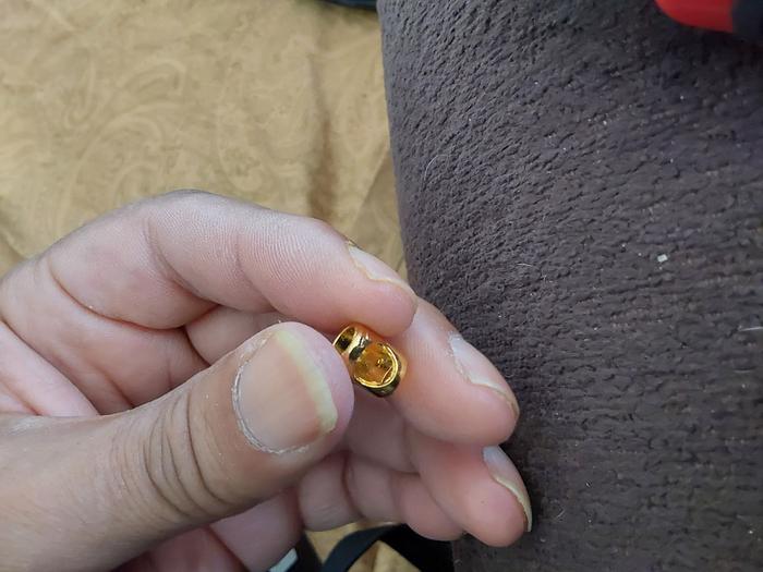 Remove the gold (plated?) ferrule too, no room for that, & the set screw doesn't need it