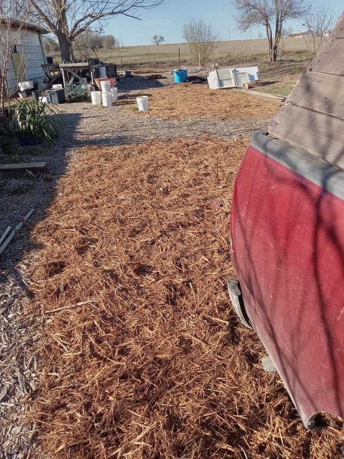 For a follow up appication, one pickup load covers 300ish sq ft
