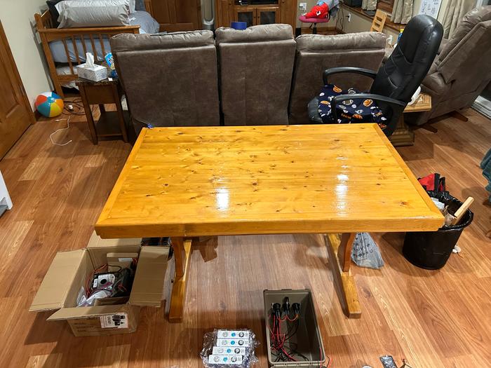 2x4 table top glossy amber yellow finish
