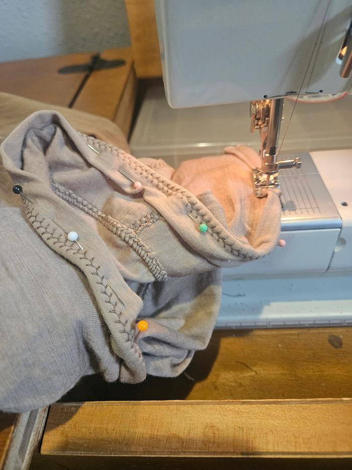 Sewing the neckline