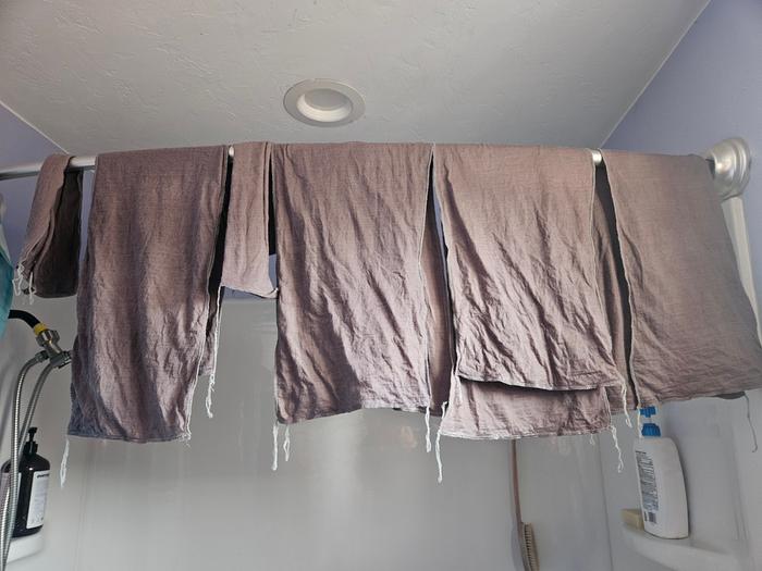 Dyed fabric pieces
