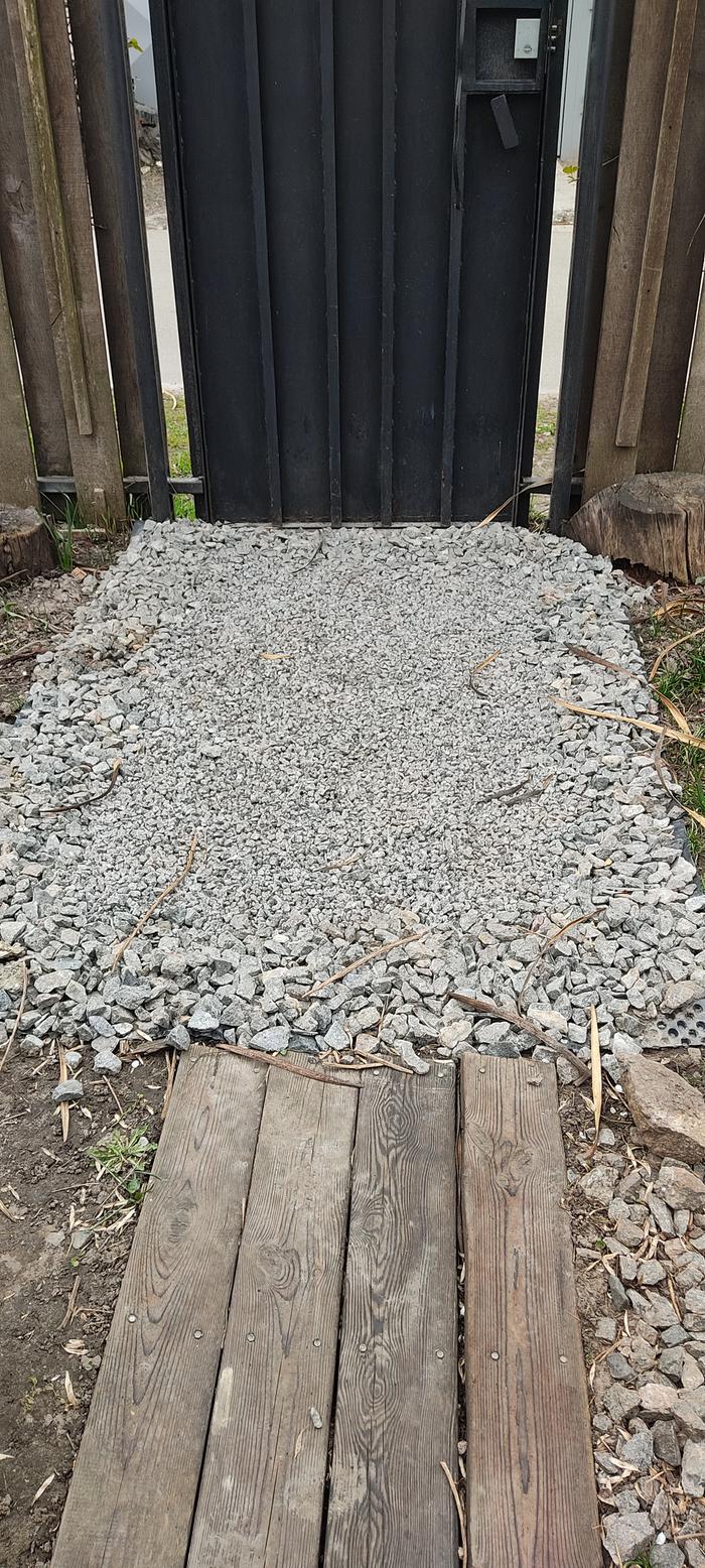 gravel replacment for rotten wood pathway