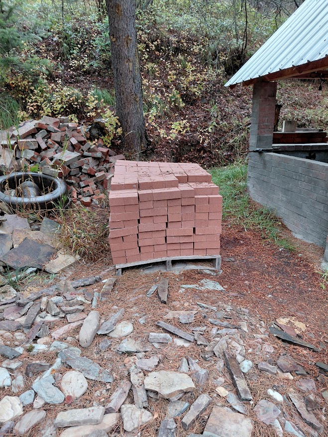 shrinking pile of brick