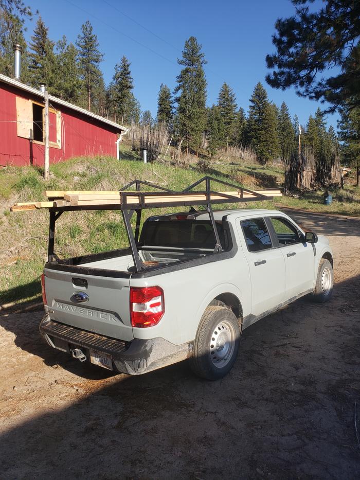 Taking lumber for roof construction