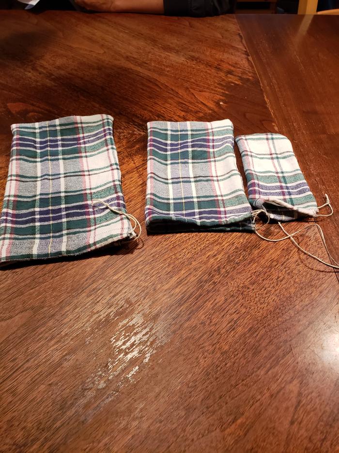The completed bags