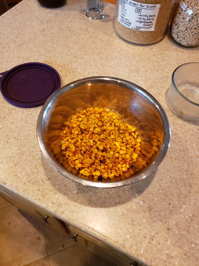 Corn Salsa in Process
