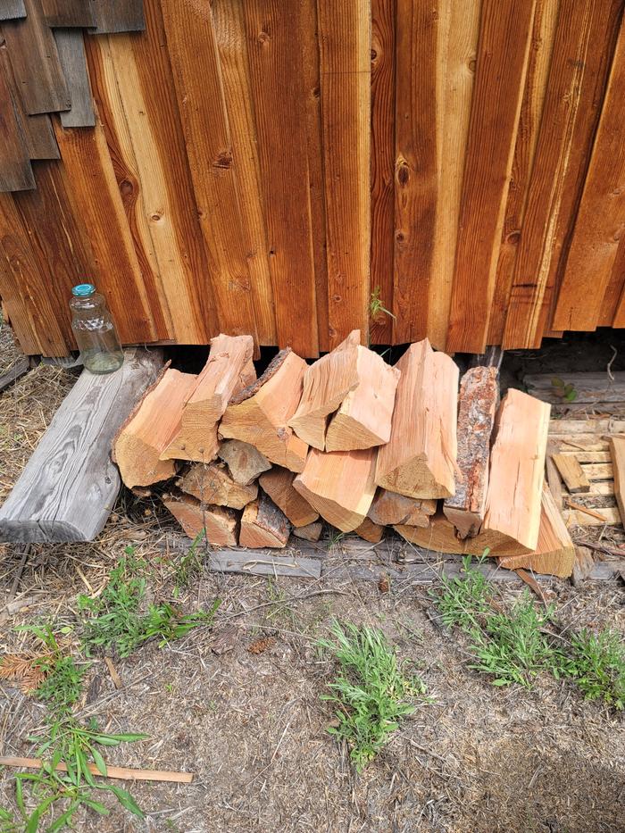 Wood pile at sauna