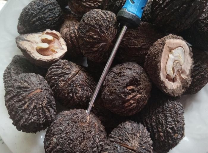 Use hot air to split black walnuts