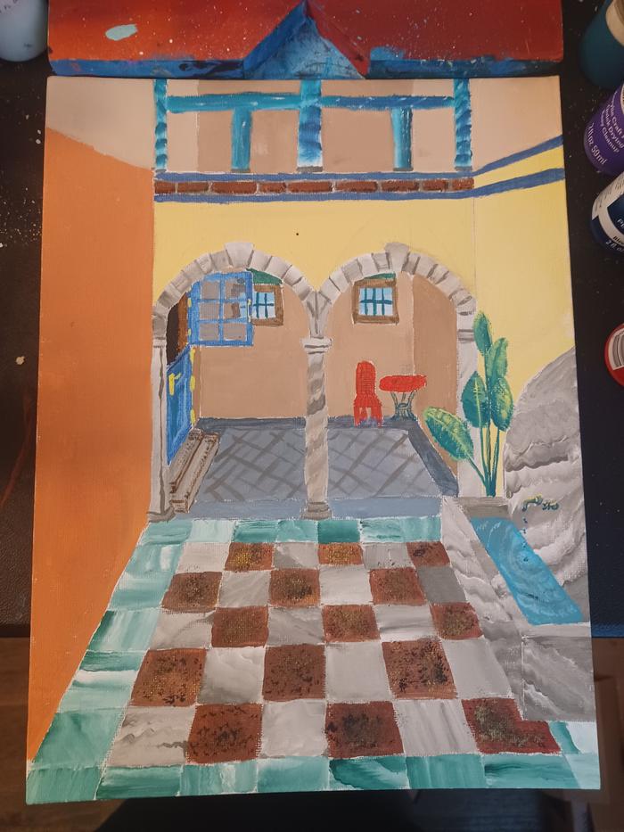 My work in progress, a dar/ atrium inside of a house in Damascus