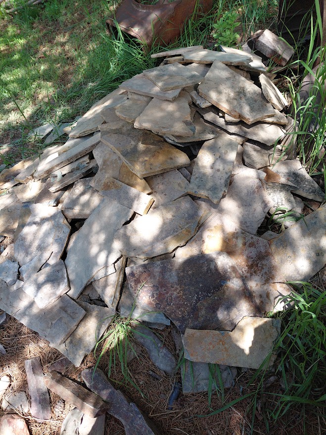 some of the stone removed from the mass