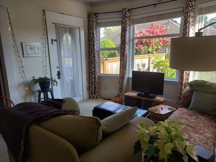 living room with South facing windows