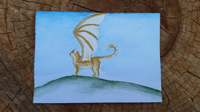 The painting. Somehow, I lost the cat-dragon's chin. 