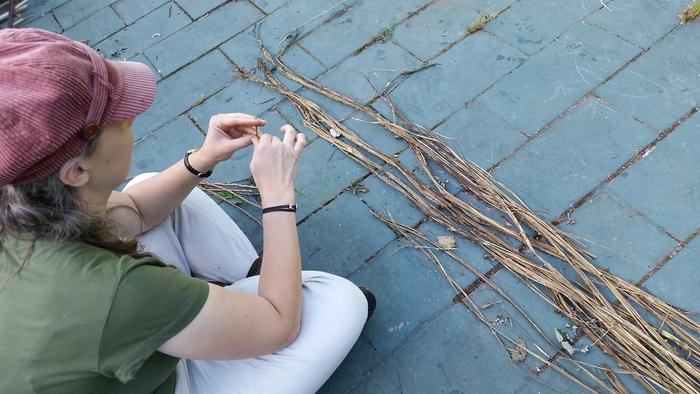 My husband caught me in the act of prepping materials to make the trees