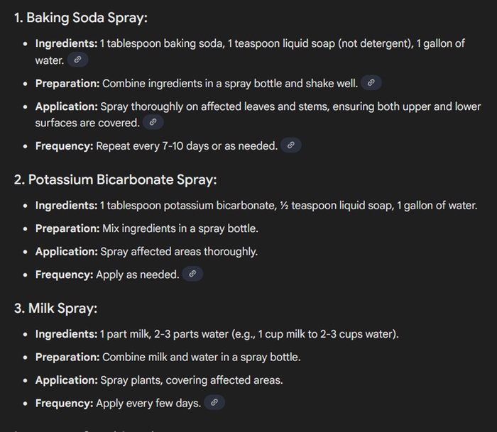 powdery mildew sprays