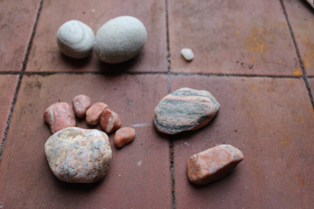 Pink stones from the beach