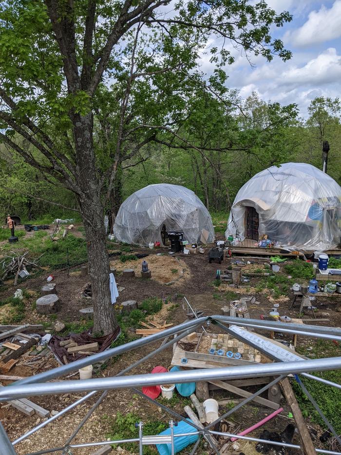 Sky view of two domes
