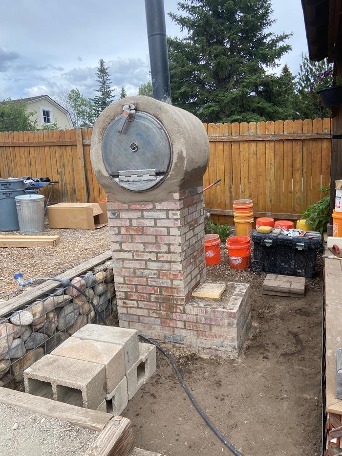 the finished, moved rocket oven