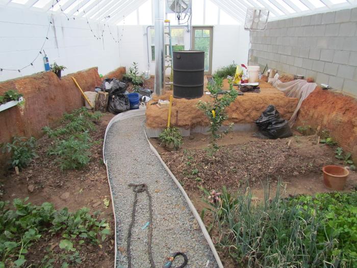 interior of walipini greenhouse