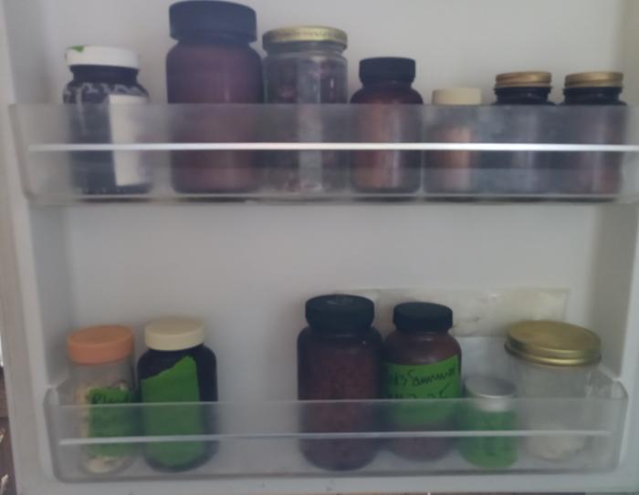 jars in freezer door