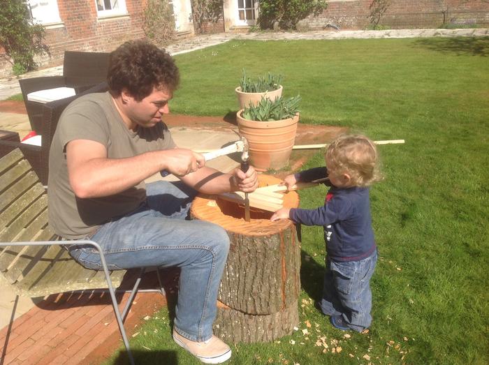 Again, supervising daddy - I now keep getting told Daddy make noise or Daddy chainsaw!