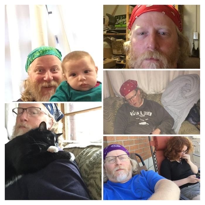 bandana-contained hair