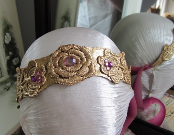 Pink and gold headband