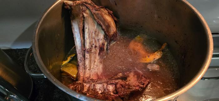 Cooked bones for the chickens